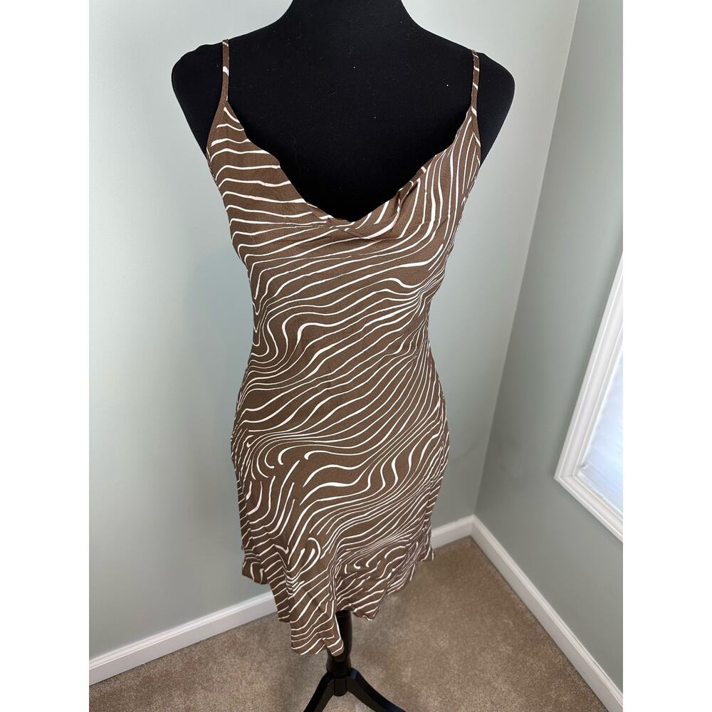 NWT Charlie Holiday Lola Mini Slip Dress Retro Zebra M